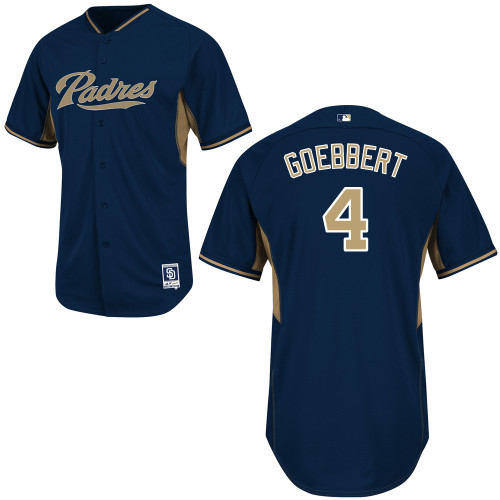 Jake Goebbert #4 MLB Jersey-San Diego Padres Men's Authentic 2014 Cool Base BP Blue Baseball Jersey